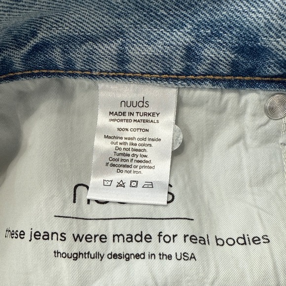 Nuuds Jeans Light Wash Distressed Denim Size 31 Straight Leg Button Fly - Picture 7 of 9